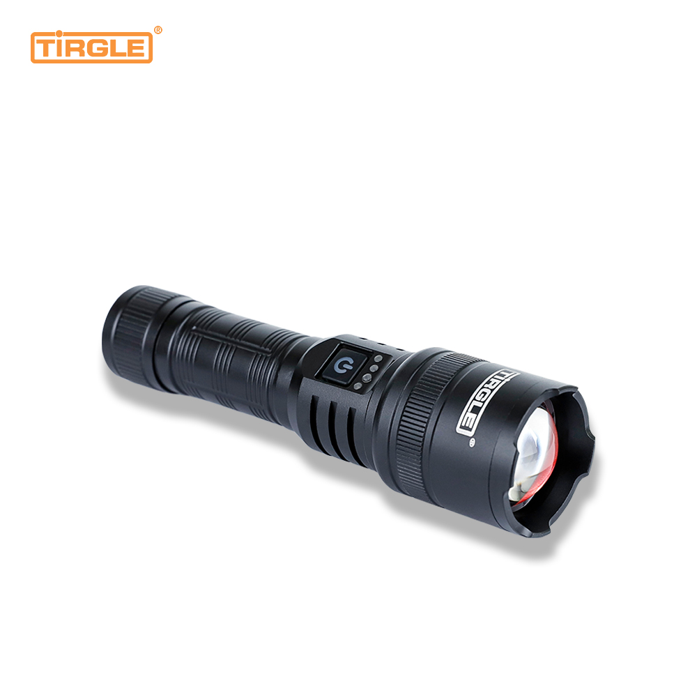 HL-5007 Push button power display full body aluminium alloy laser flashlight telescopic focus multifunctional professional waterproof flashlight