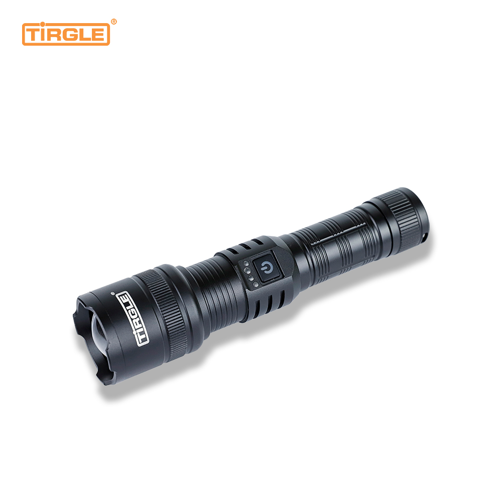 HL-5007 Push button power display full body aluminium alloy laser flashlight telescopic focus multifunctional professional waterproof flashlight