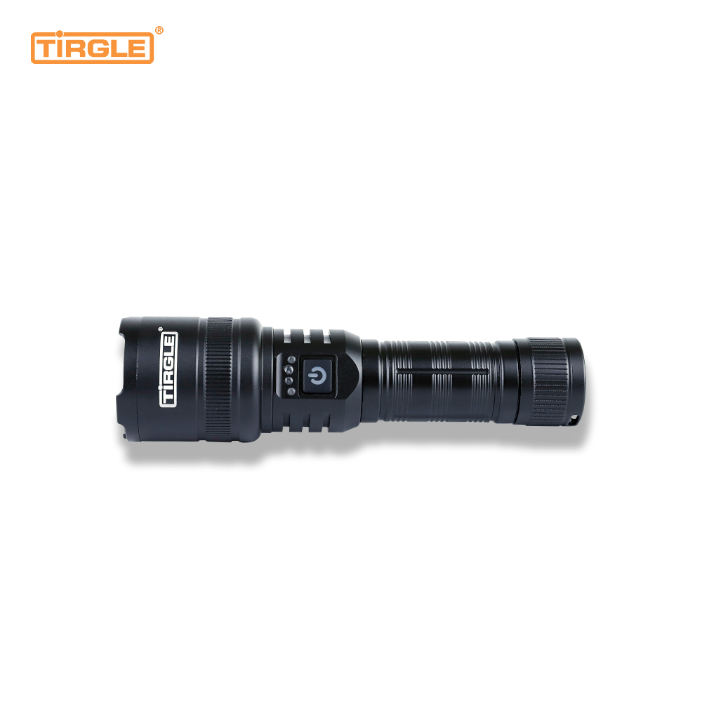 HL-5007 Push button power display full body aluminium alloy laser flashlight telescopic focus multifunctional professional waterproof flashlight