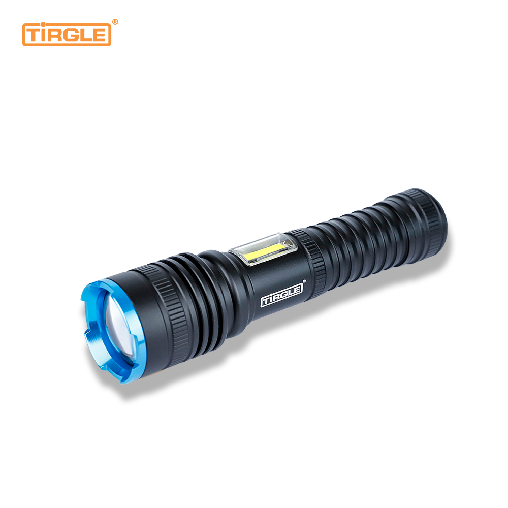 HL-5009 4-Phase switch side light function full body aluminium alloy telescopic dimming waterproof multifunctional laser button power display flashlight