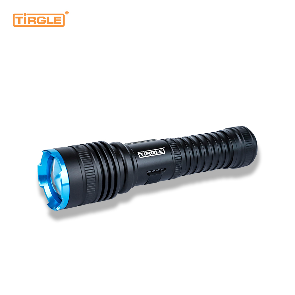 HL-5009 4-Phase switch side light function full body aluminium alloy telescopic dimming waterproof multifunctional laser button power display flashlight