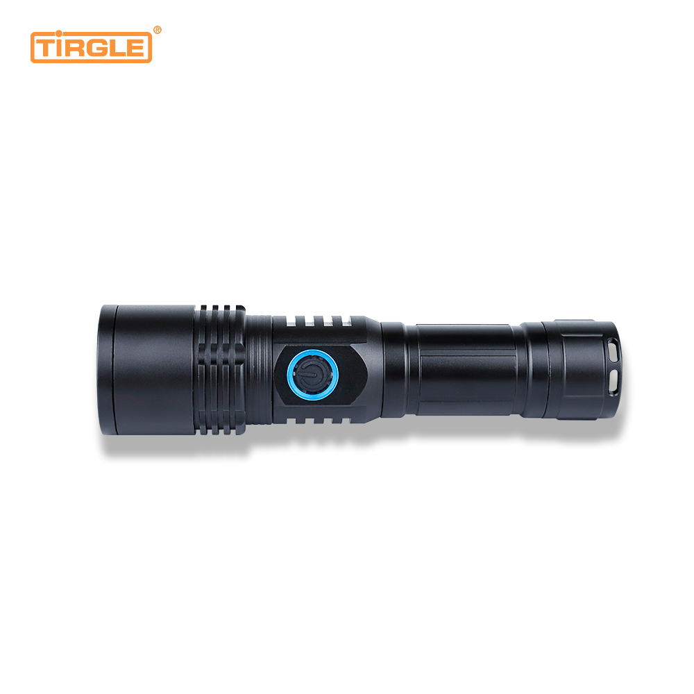 HL-5010 Three-speed switch strong and weak flashing waterproof aluminium alloy telescopic dimming power display Type-C rechargeable USB power output torch