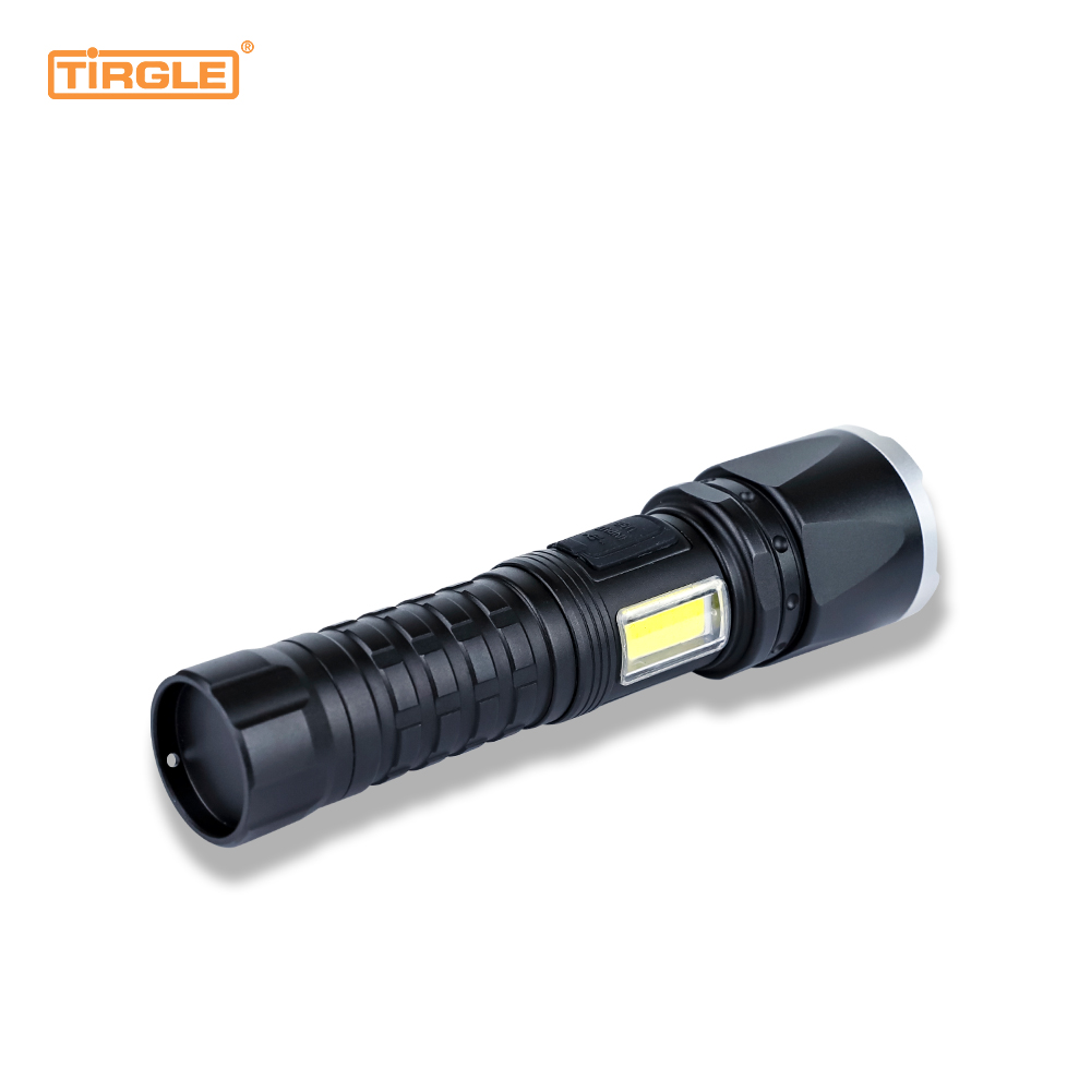 HL-5011 Four-speed switch aluminium alloy telescopic dimming multi-function Type-C rechargeable emergency rechargeable treasure power display torch