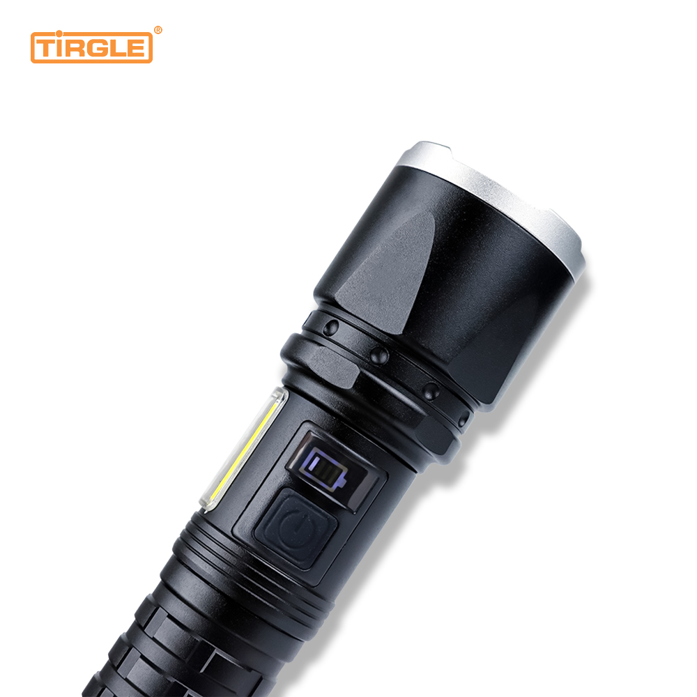 HL-5011 Four-speed switch aluminium alloy telescopic dimming multi-function Type-C rechargeable emergency rechargeable treasure power display torch