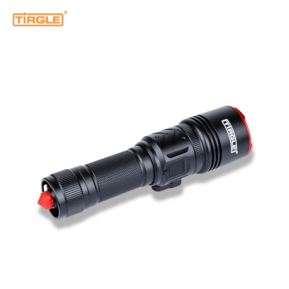 HL-5003  White laser retractable focusing USB quick-charge portable night outdoor household flashlight waterproof telescopic focusing