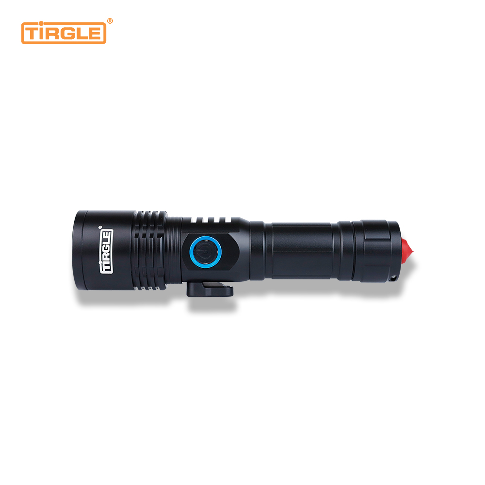 HL-5010Pro 3-speed open light aluminium alloy flashlightSafety hammerRope cutterTelescopic focusType-C fast charging USB to charge mobile phoneWaterproof torch