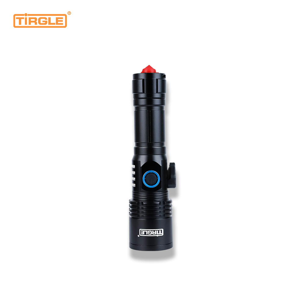 HL-5010Pro 3-speed open light aluminium alloy flashlightSafety hammerRope cutterTelescopic focusType-C fast charging USB to charge mobile phoneWaterproof torch