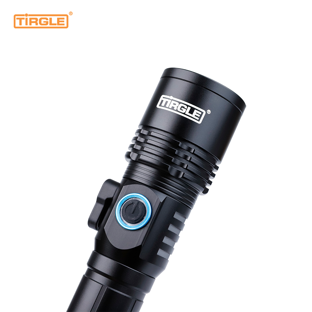 HL-5010Pro 3-speed open light aluminium alloy flashlightSafety hammerRope cutterTelescopic focusType-C fast charging USB to charge mobile phoneWaterproof torch